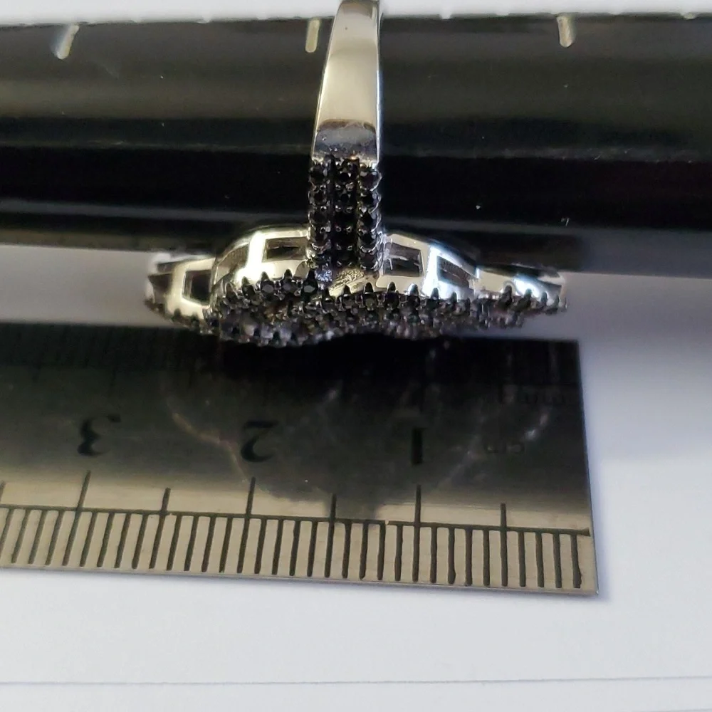 Sterling Silver 925 Spinel Art Deco Ring - Picture 6 of 9